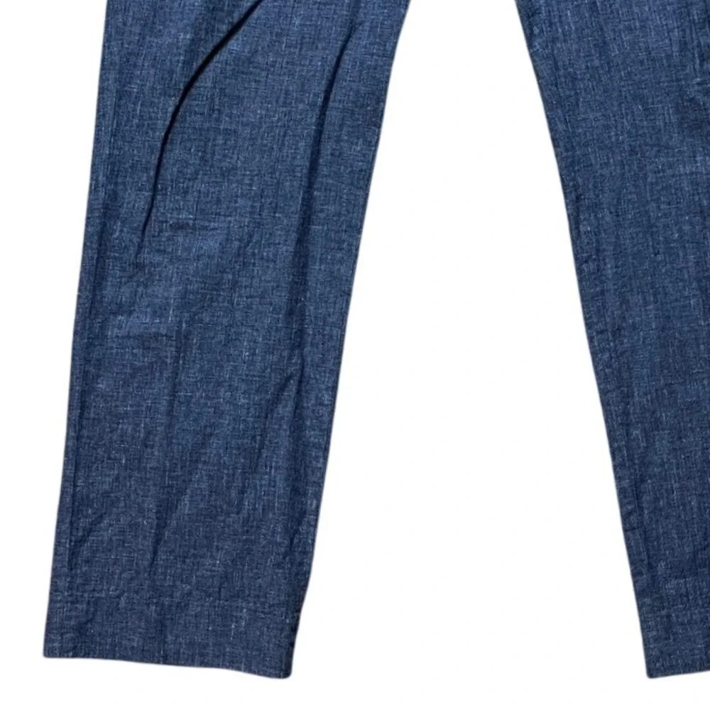 Bonobos Dress Pants Men 36x34 Blue Heathered Linen Blend Flat Front Straight Leg